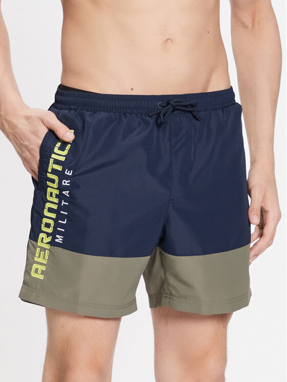 Aeronautica Militare Pantaloni scurți pentru înot 231BW212CT2967 Bleumarin Regular Fit
