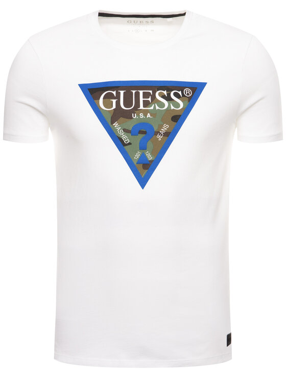 Guess Guess T-Shirt Camou Pack M94I86 K92O0 Λευκό Slim Fit