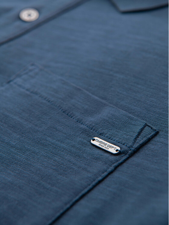 Ombre Ombre Polo OM-POWS-0142 Granatowy Regular Fit