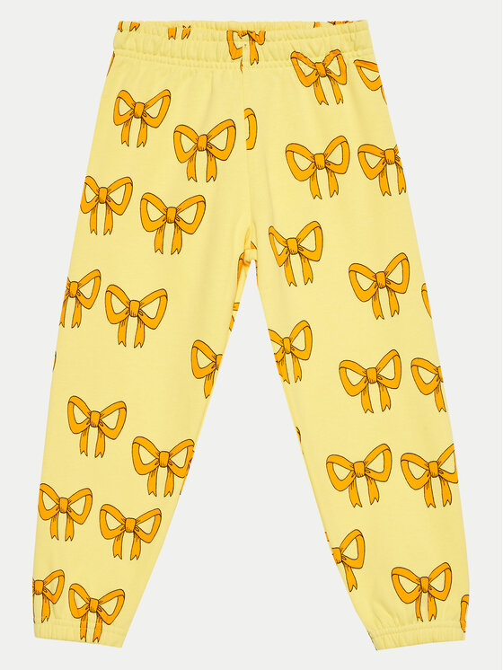 Mini Rodini Teplákové nohavice Bow 2473013323 Žltá Regular Fit