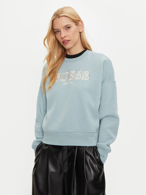 Guess Mikina V4BQ03 KCHX0 Modrá Regular Fit