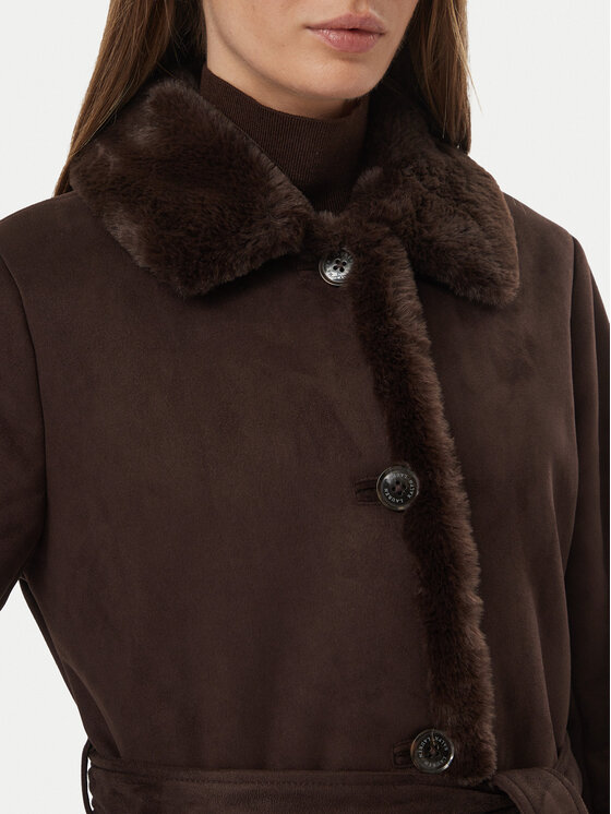 LAUREN RALPH LAUREN LAUREN RALPH LAUREN Kożuch sztuczny 297P23461001 Brązowy ciemny Regular Fit