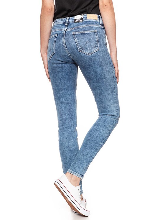 Wrangler Wrangler Jeansy SKINNY Niebieski Skinny Fit