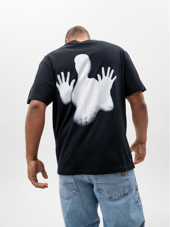 MyStars MyStars T-Shirt Koszulka Z Krótkim Rękawem Oversize Męska Czarna MyStars Creepy M Czarny Oversize