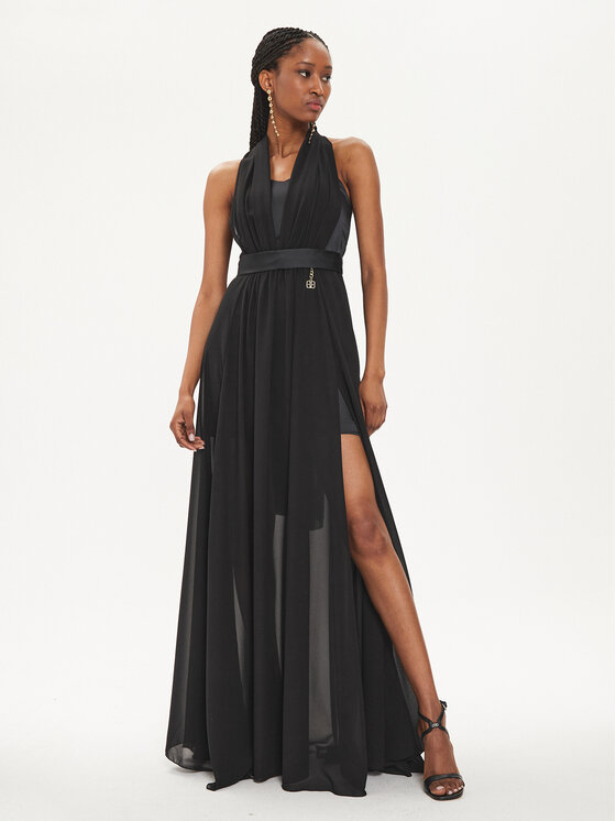 Fracomina Fracomina Abendkleid FQ24SD3018W41201 Schwarz Regular Fit