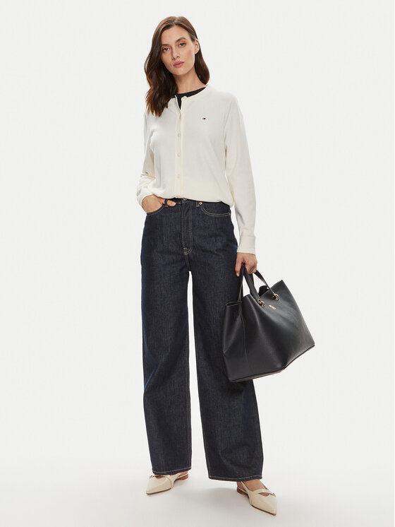 Tommy Hilfiger Tommy Hilfiger Kardigāns WW0WW42370 Écru Regular Fit
