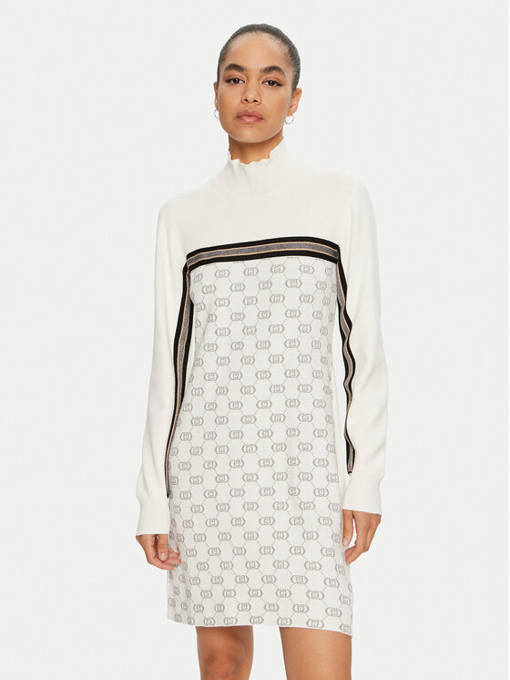 Liu Jo Sport Liu Jo Sport Rochie tricotată TF4227 MS63L Écru Regular Fit