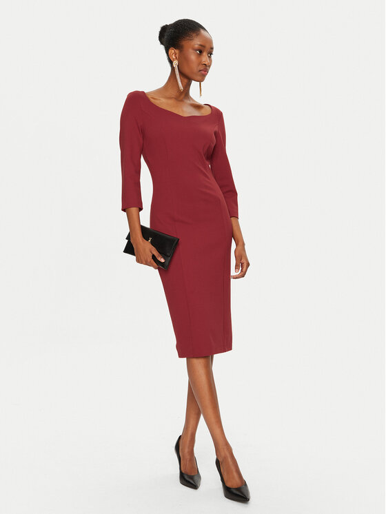 Rinascimento Rinascimento Sukienka koktajlowa CFC0122084003 Czerwony Regular Fit