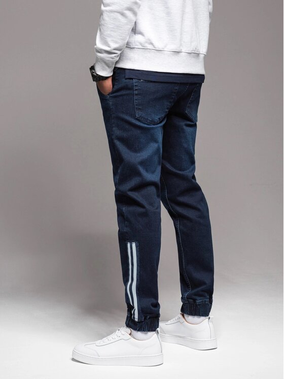 Ombre Ombre Joggers kalhoty OM-PADJ-0156 Modrá Regular Fit