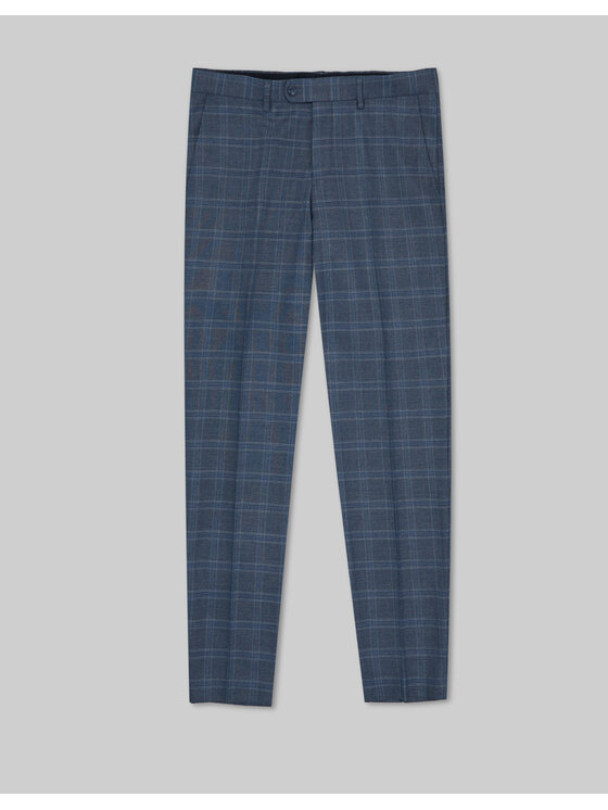 Borgio Borgio Spodnie garniturowe plati 01 Szary Slim Fit