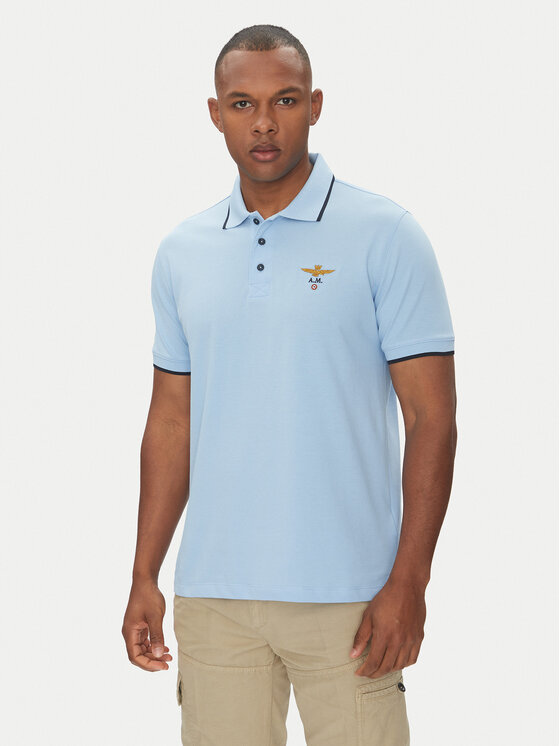 Aeronautica Militare Męskie Polo, rozmiar 3XL, Błękitne, 251PO1308P82
