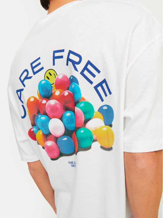 Jack & Jones Jack & Jones T-Shirt Jorfrutti 12256926 Biały Wide Fit