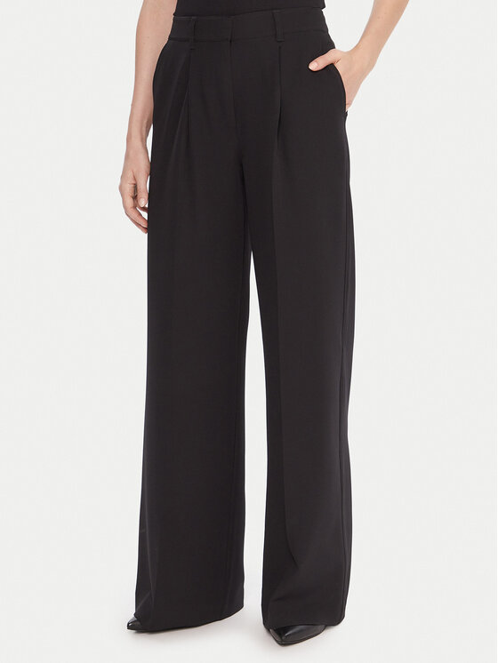 BOSS BOSS Панталони тип палацо C_Tiwi2 50545580 Черен Wide Leg