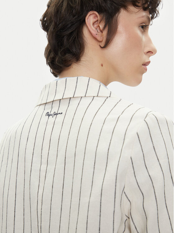 Pepe Jeans Pepe Jeans Švarkas Hannah PL402589 Écru Loose Fit