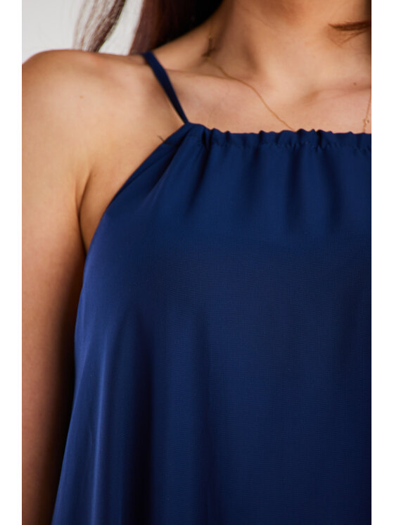 Awama Awama Sukienka letnia A516 Granatowy Basic Fit
