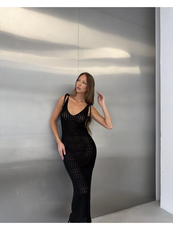 Le Songe Le Songe Sukienka letnia LIMA Czarny Regular Fit