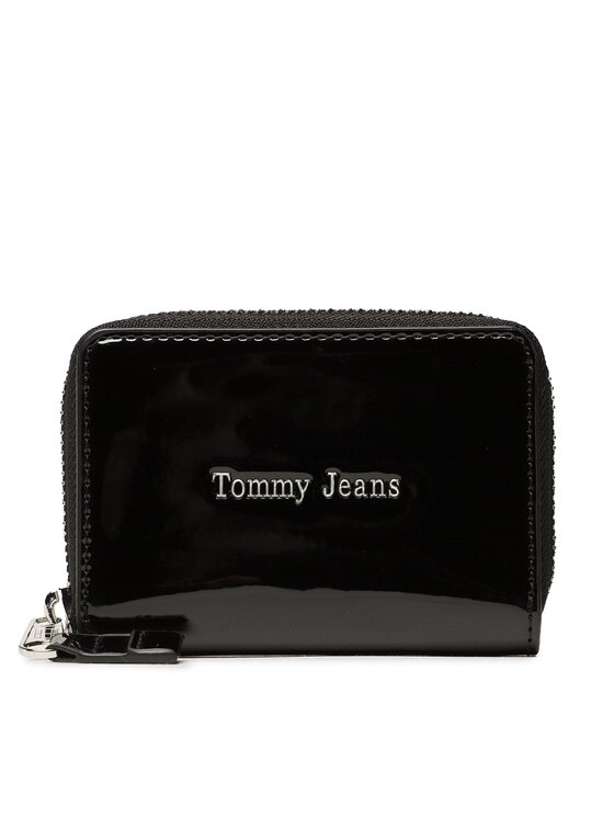 Tommy Jeans Majhna ženska Denarnica Tjw Must Small Za Patent AW0AW14974 Črna