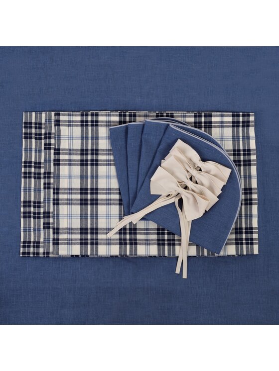 Roseberry Home Roseberry Home Obrus Blue Plaid Niebieski