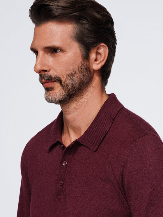 Ombre Ombre Polokošile OM-POLS-0151 Bordó Regular Fit