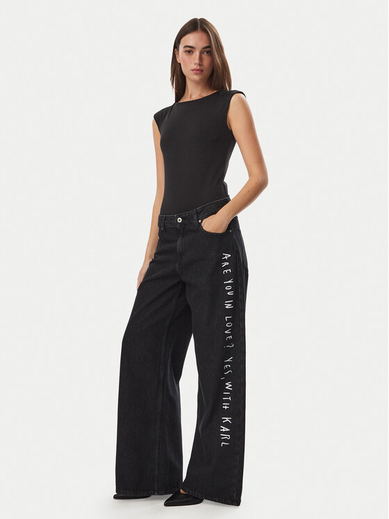 Karl Lagerfeld Jeans Karl Lagerfeld Jeans Džinsai B4W10111 Juoda Wide Leg