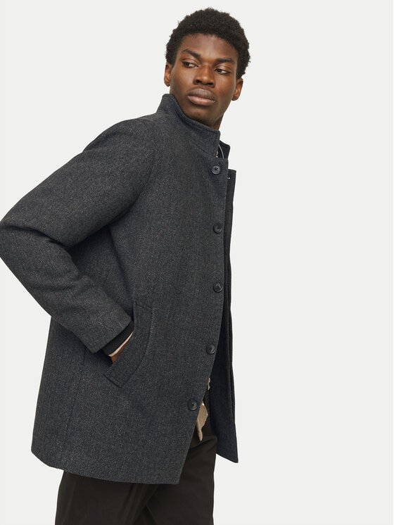 Jack&Jones Jack&Jones Vilnonis paltas Harrison 12258674 Pilka Regular Fit