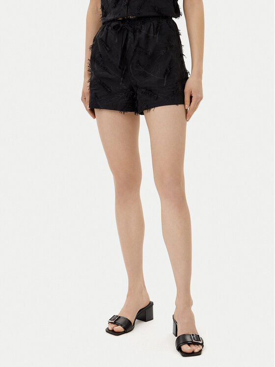 Silvian Heach Silvian Heach Шорти от плат Clesti GPP25334SH Черен Regular Fit