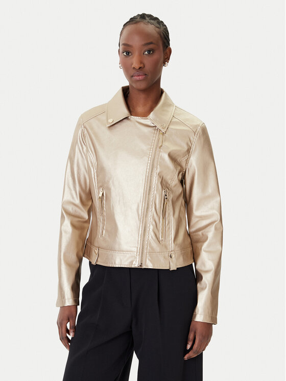 Rinascimento Rinascimento Яке от имитация на кожа CFC0124665003 Златист Regular Fit