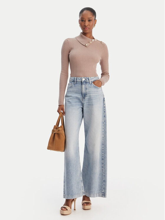 Guess Guess Pulover W6RR07 Z2YK2 Bej Regular Fit
