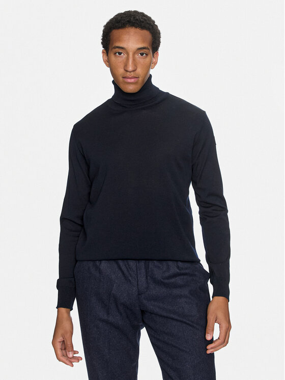 Paul&Shark Bluză cu gât C0P1042 Bleumarin Regular Fit