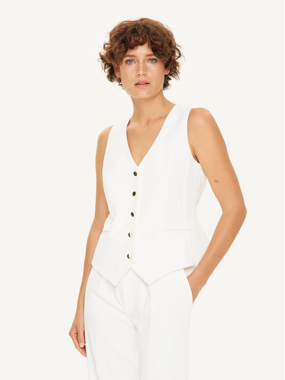 KMX KMX Kamizelka 192520009 Écru Fitted Fit