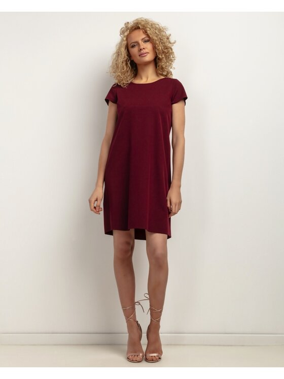 Tessita Tessita Sukienka koktajlowa SUKIENKA_T441 _11_XXL Bordowy Loose Fit