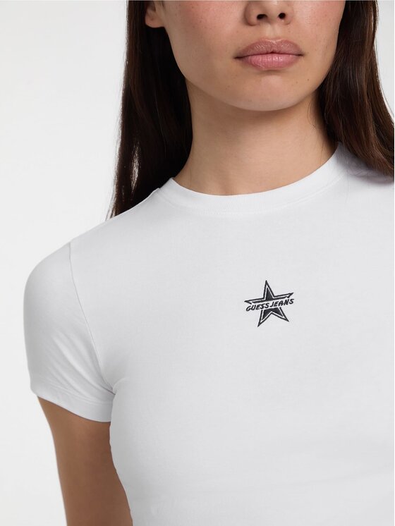 Guess Jeans Guess Jeans T-Shirt 173671 Bílá Classic Fit