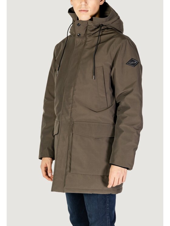 REPLAY REPLAY Parka RECYCLED THREE LAYERS NYLON POLY Zielony Regular Fit