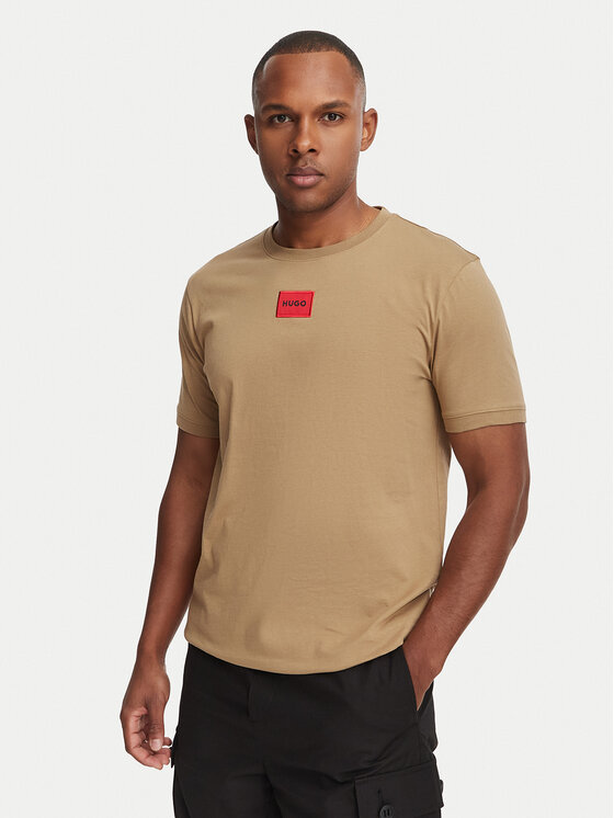 HUGO Tricou Diragolino212 50447978 Bej Regular Fit
