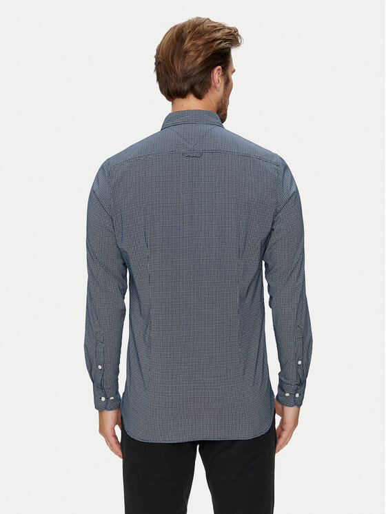 Tommy Hilfiger Tommy Hilfiger Camicia Micro Foulard MW0MW35813 Blu scuro Slim Fit