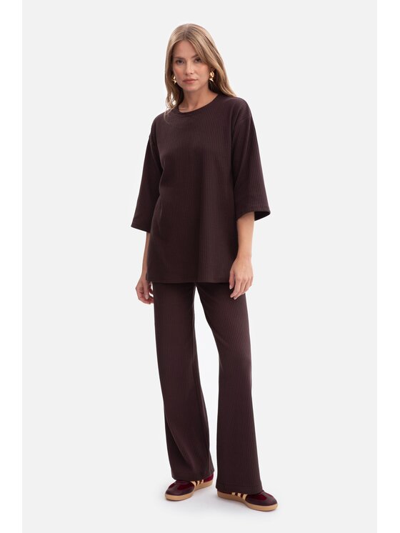 BeWear BeWear Bluzka b301 Brązowy Baggy Fit