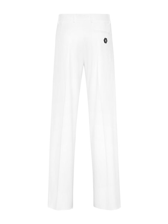 PHILIPP PLEIN PHILIPP PLEIN Pantaloni di tessuto 24127 Bianco Wide Fit