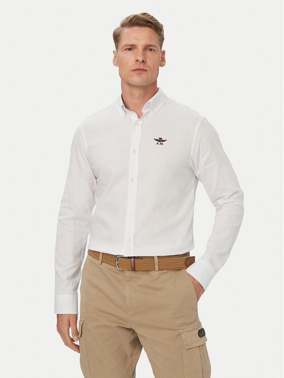 Aeronautica Militare Cămașă 262CA1320UCT03532 Alb Regular Fit
