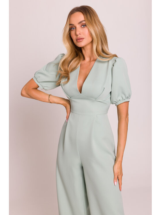 Made of Emotion Made of Emotion Jumpsuit M852 Verde Sexy Straight Fit