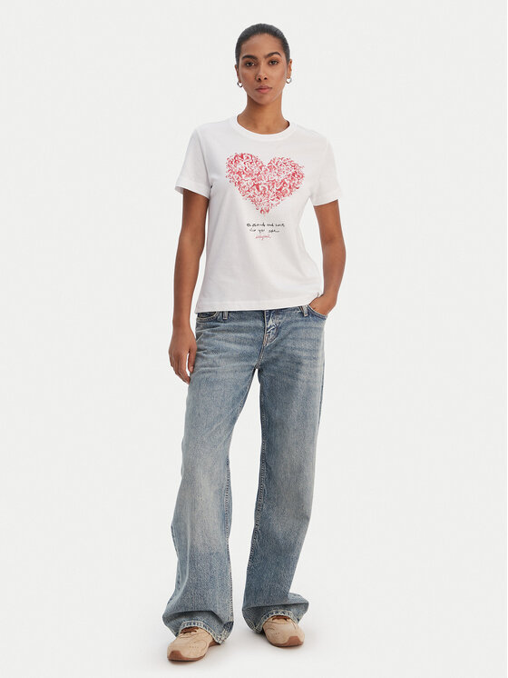 Desigual Desigual T-Shirt 26SWTK06 Biały Regular Fit