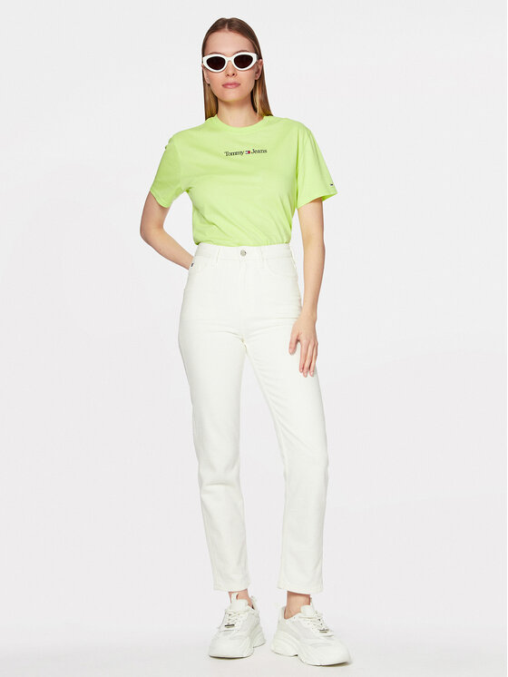 Tommy Jeans Tommy Jeans Tričko Serif Linear DW0DW15049 Zelená Regular Fit