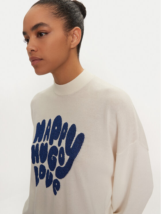 HUGO Hugo Pullover Sidara 50522527 Écru Regular Fit