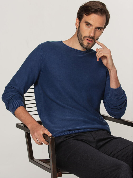 Willsoor Willsoor Sweter 66606 Niebieski Regular Fit