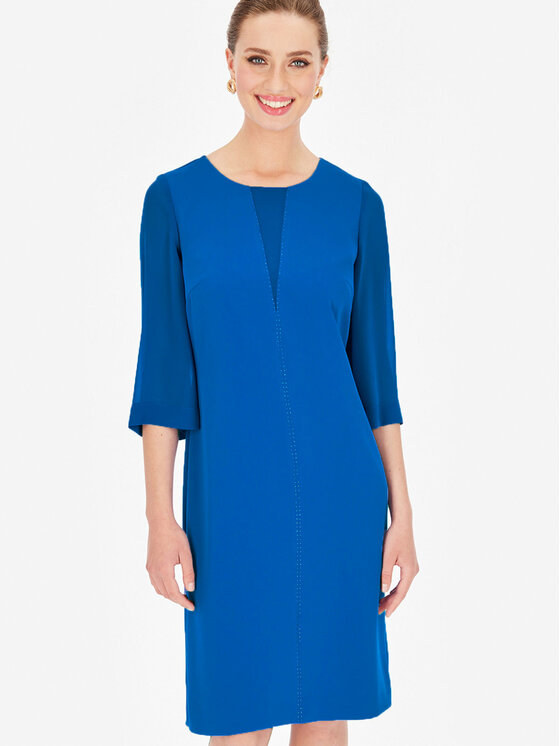 Potis & Verso Potis & Verso Sukienka elegancka Gardena Niebieski Slim Fit