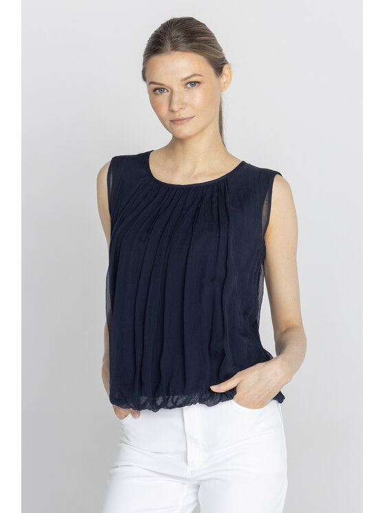 Deni Cler Milano Deni Cler Milano Bluzka W-DC-1034-F2-H9-58-1 Granatowy Regular Fit