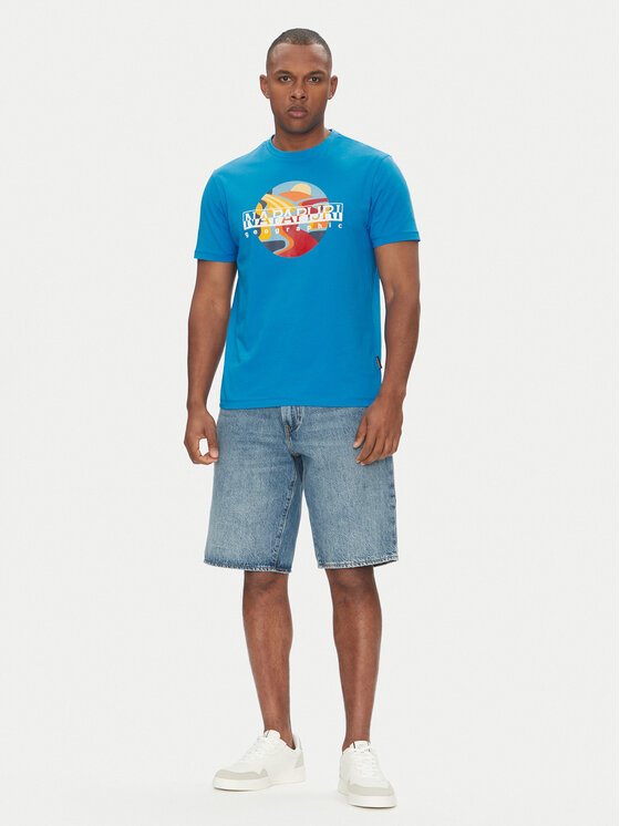 Napapijri Napapijri T-Shirt S-Valdor NP0A4IE6 Modrá Regular Fit