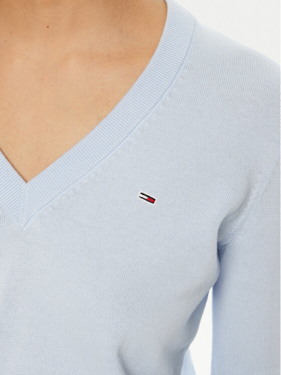 Tommy Jeans Tommy Jeans Svetr Essential DW0DW19888 Světle modrá Regular Fit