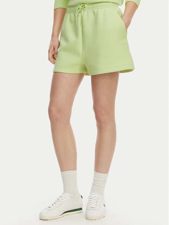 Lacoste Szorty sportowe GF9991 Zielony jasny Regular Fit