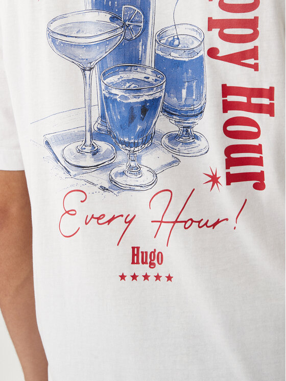 HUGO HUGO Tričko Nucavo 50560040 Biela Regular Fit