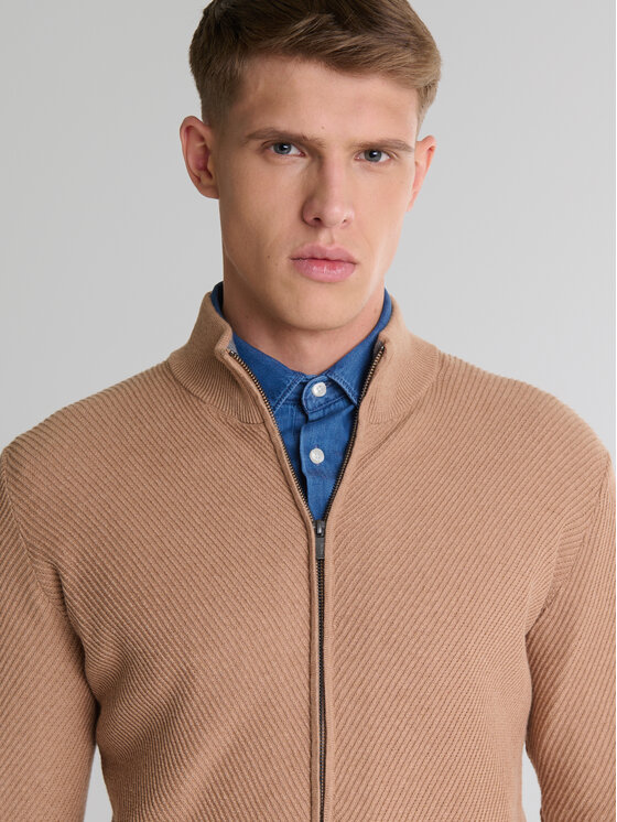 BIG STAR BIG STAR Sweter ADAL Brązowy Basic Fit